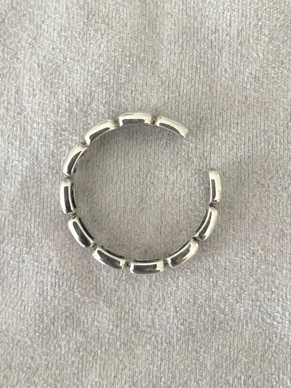VenusFree S925 Minimalist Silver Tile Band Ring | Geometric Stack Ring
